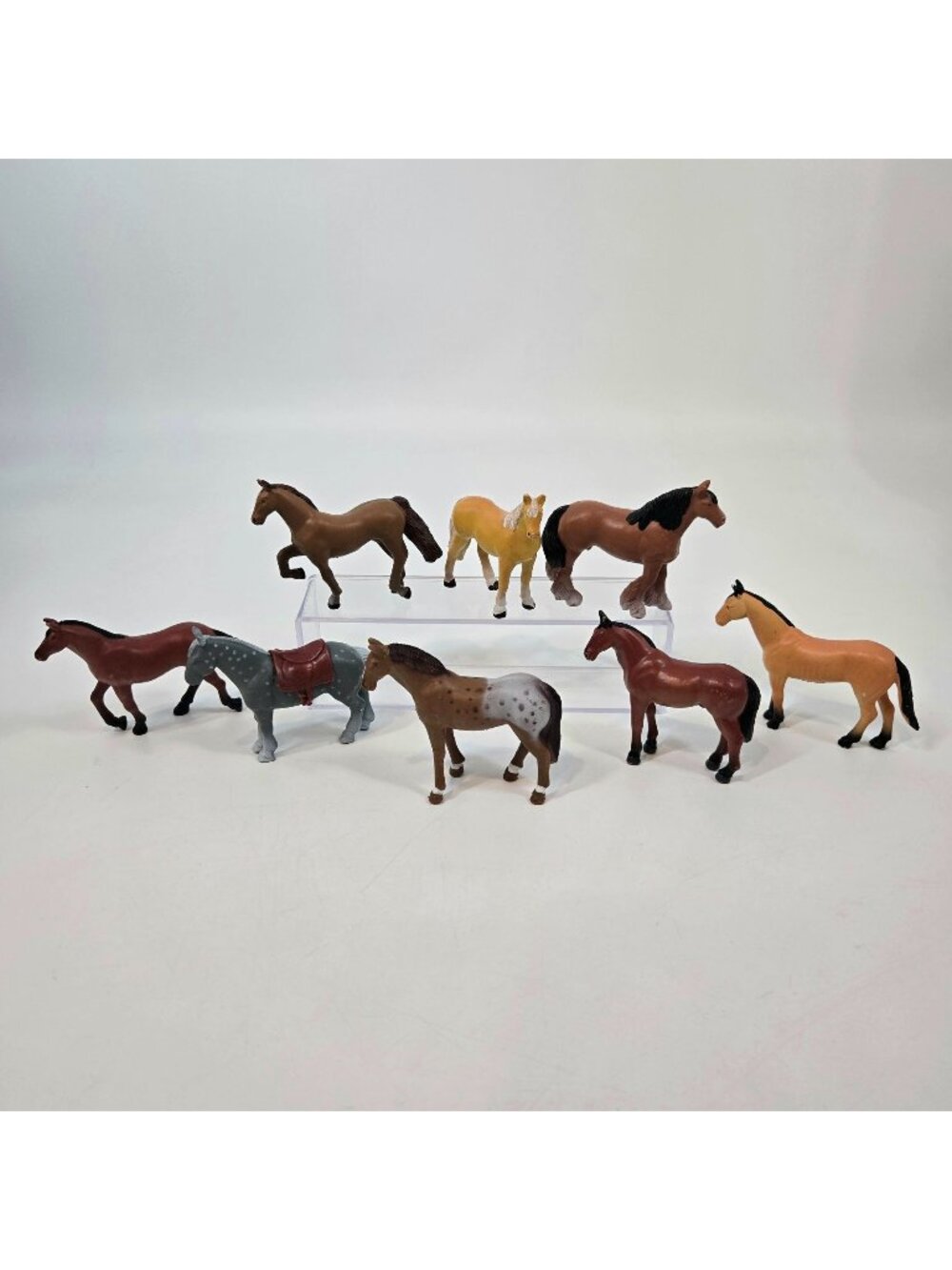 Vintage 1988 Funrise Small Horse Figures Lot of 8 Saddlebred Palomino Clydesdale